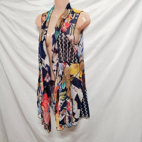 Soft Surrounding Patchwork Boho Vest Women Size M Multicolor - Picture 12 of 13